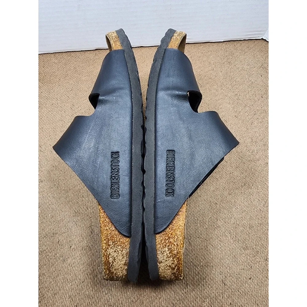 Birkenstock Arizona Size 38 US 7.5 to 7 Leather Slide Sandals Beach Black Summer